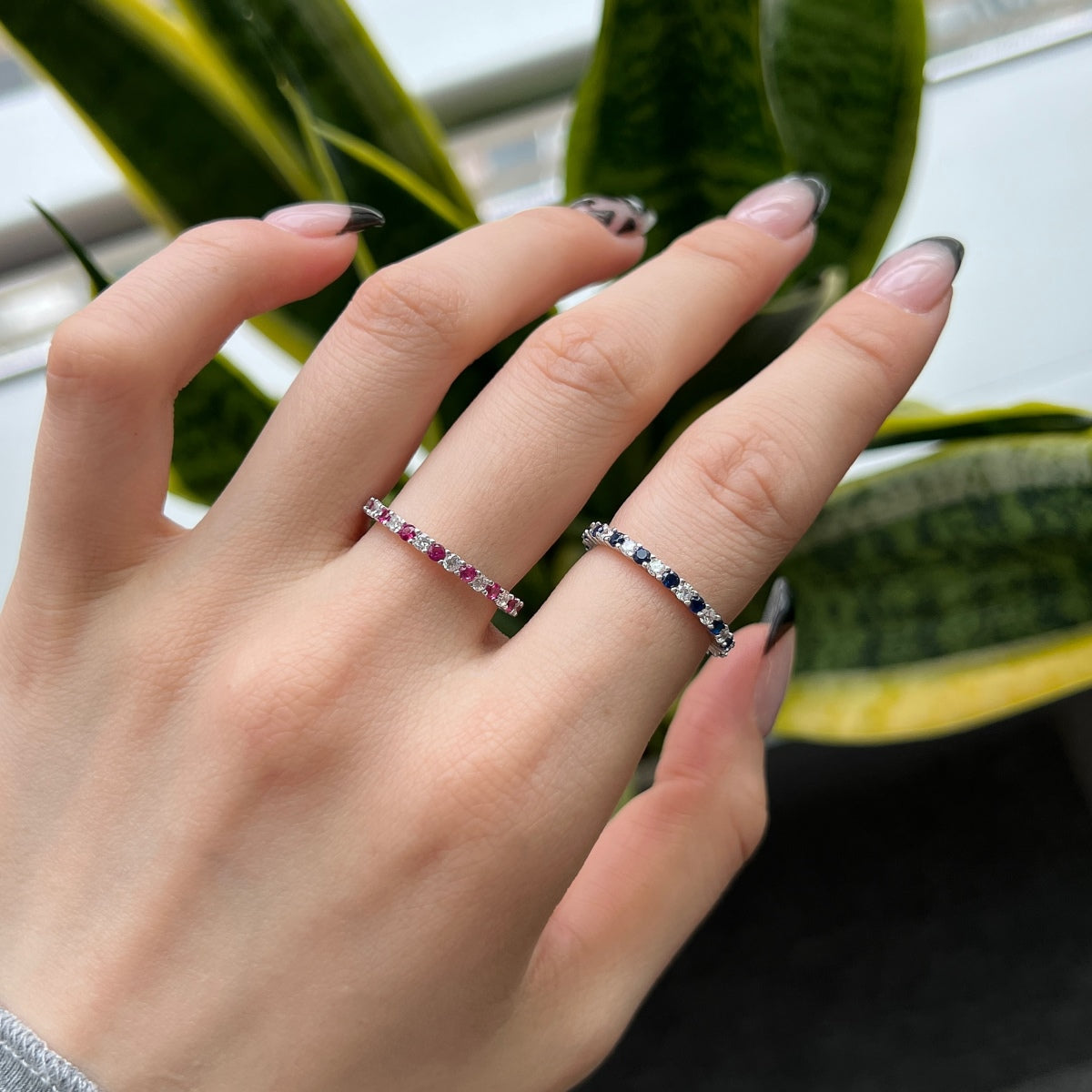 [AURORA]Exquisite Colorful Round Cut Tennis Ring