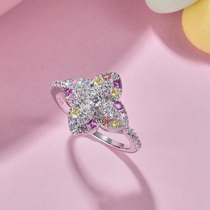 [Aurora]Luxurious Colorful Flower Shape Banquet Ring