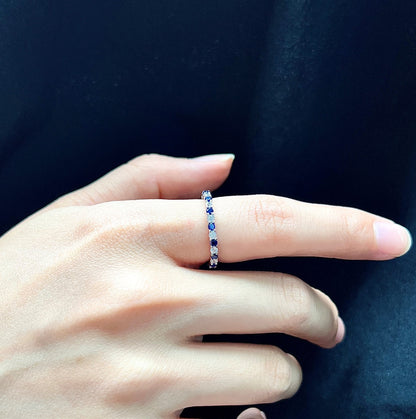 [Aurora]Exquisite Colorful Round Cut Tennis Ring
