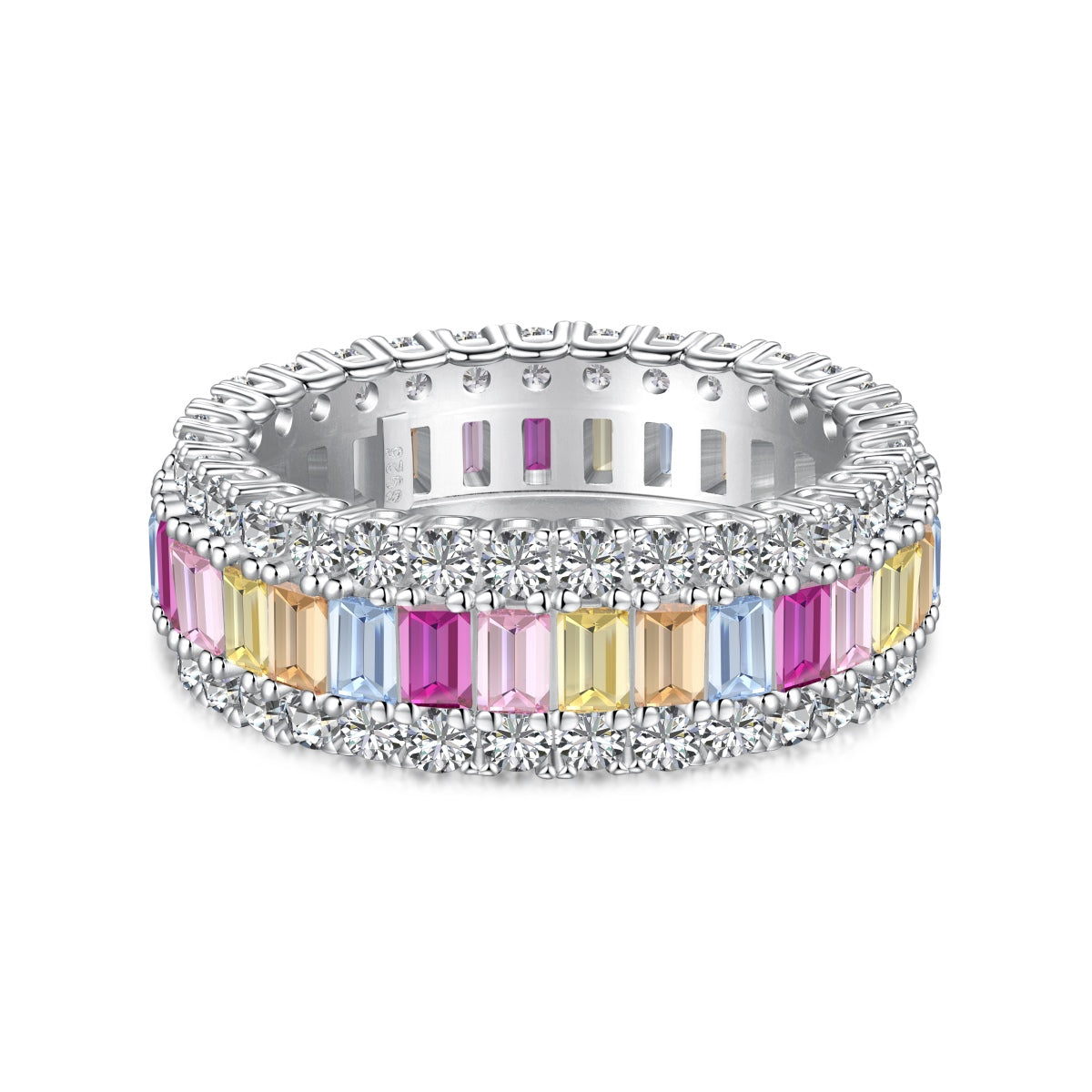 [AURORA]Dainty Colorful Radiant Cut Daily Ring