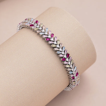 [AURORA]Zierliches strahlendes Smaragdschliff-Tagesarmband