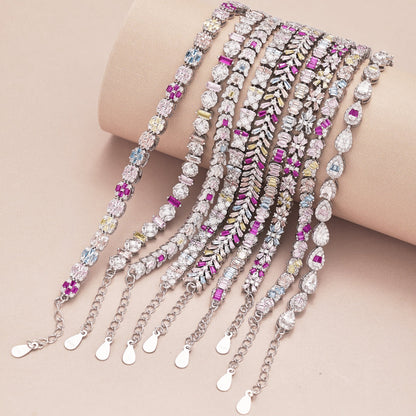 [AURORA]Zierliches strahlendes Smaragdschliff-Tagesarmband