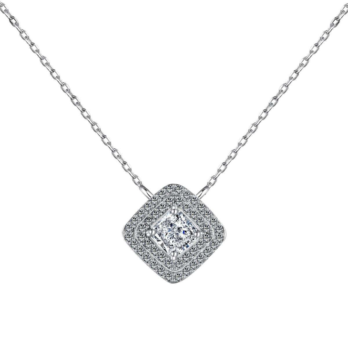 [Aurora]Sparkling Asscher Cut Necklace