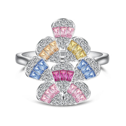 [AURORA]Sparkling Colorful Water Drop Shape Daily Ring