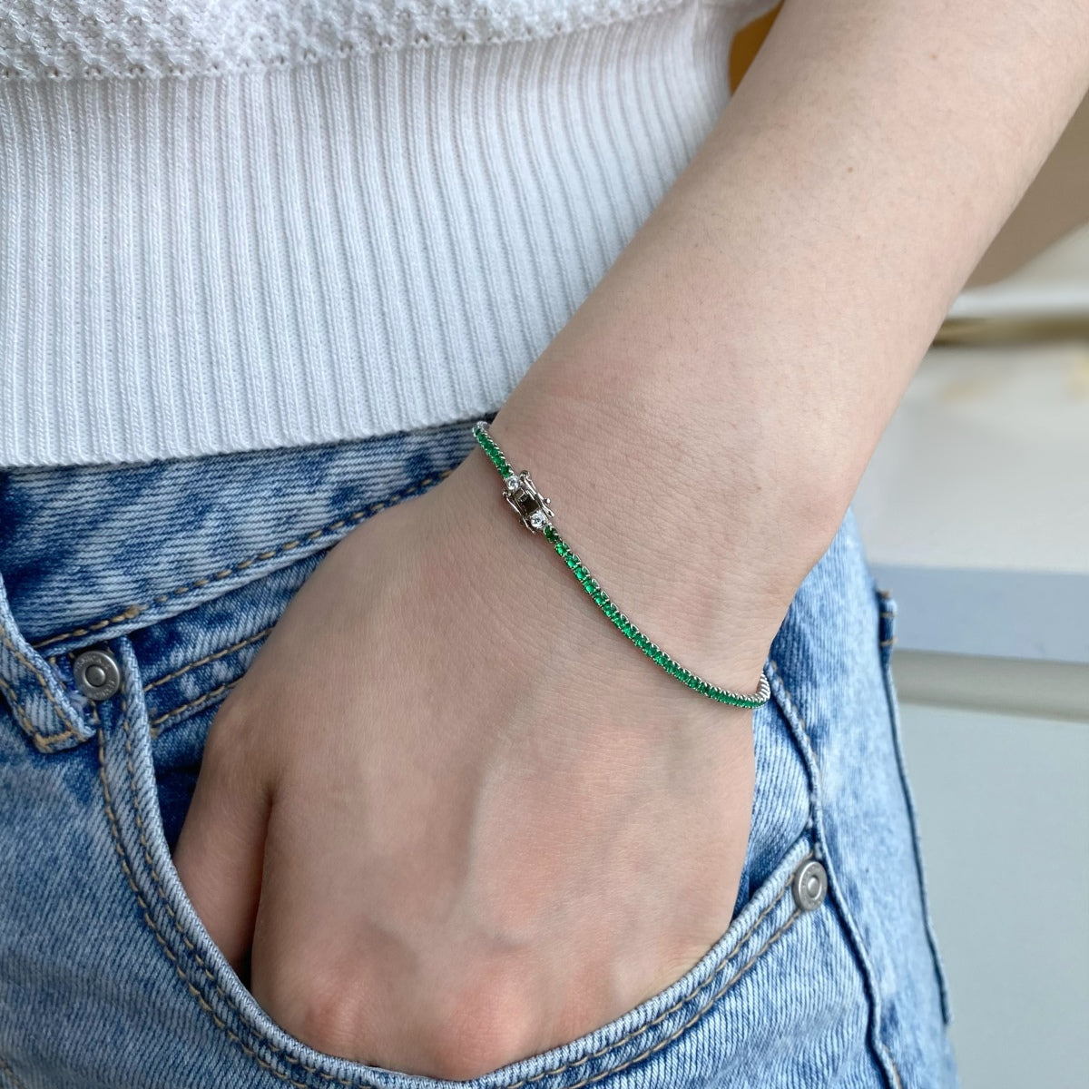 [AURORA]Schillerndes buntes Armband im Rundschliff für den Alltag