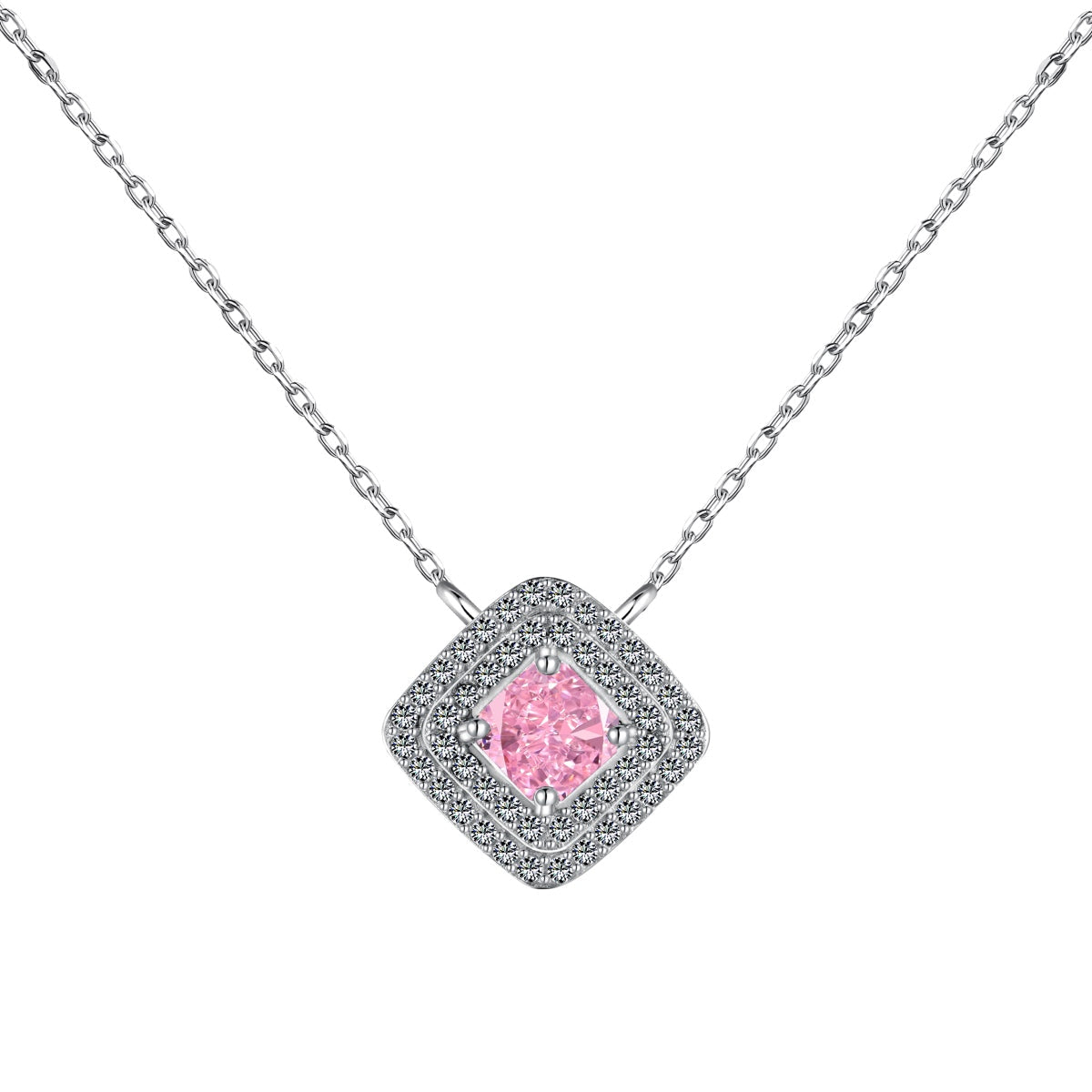[AURORA]Sparkling Asscher Cut Necklace