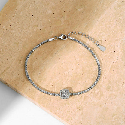 [AURORA]Luxuriöses schillerndes Bankettarmband in quadratischer Form