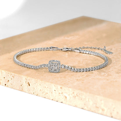 [AURORA]Luxuriöses schillerndes Bankettarmband in quadratischer Form