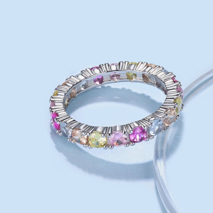 [AURORA]Dazzling Lustrous Round Cut Tennis Ring