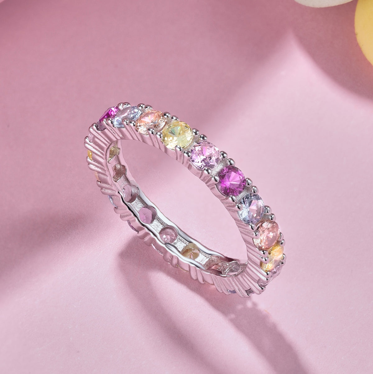 [AURORA]Dazzling Lustrous Round Cut Tennis Ring