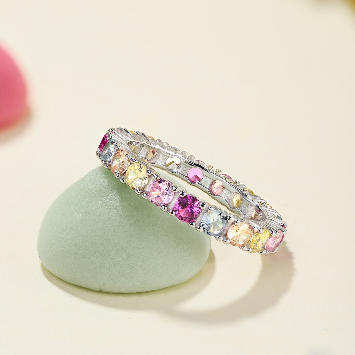 [AURORA]Dazzling Lustrous Round Cut Tennis Ring