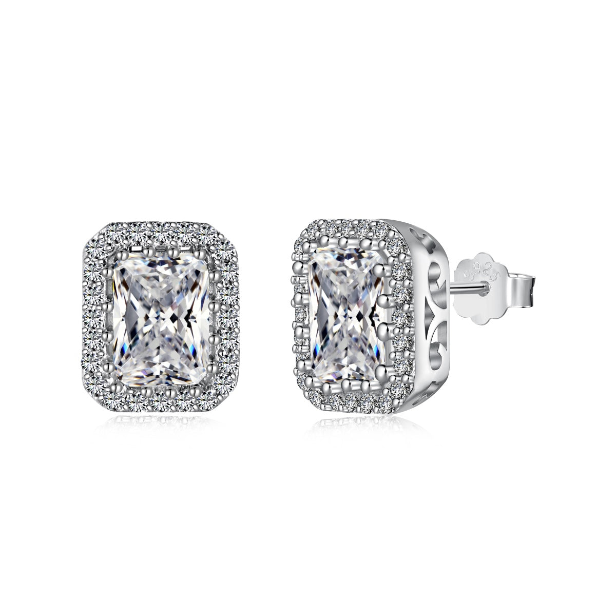 [Aurora]1.0 Carat Luxurious Dainty Emerald Cut Daily Earrings