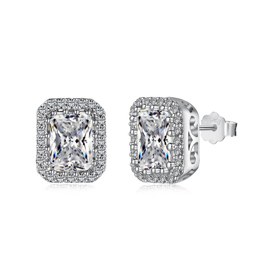 [Aurora]1.0 Carat Luxurious Dainty Emerald Cut Daily Earrings