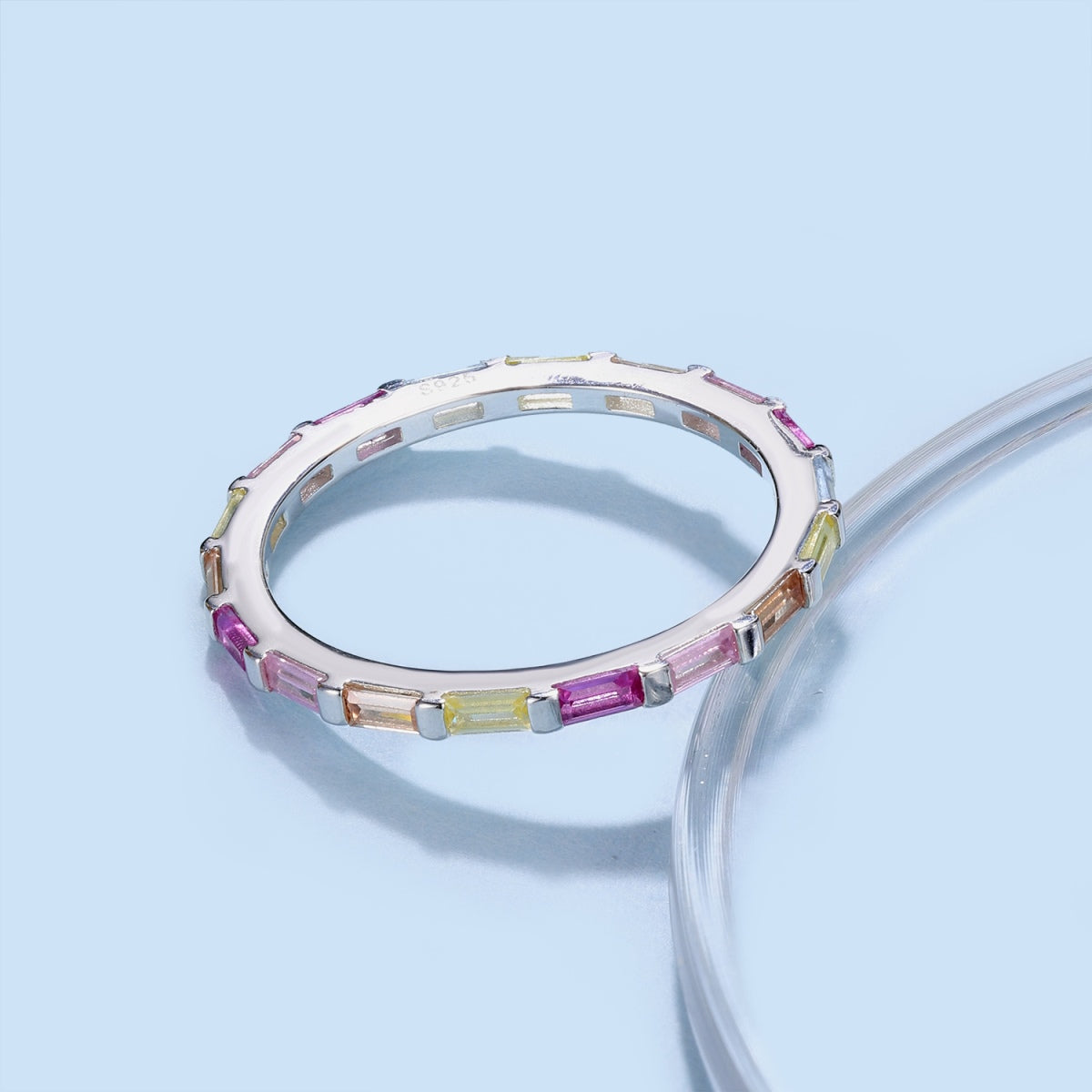 [Aurora]Exquisite Multicolored Emerald Cut Daily Ring