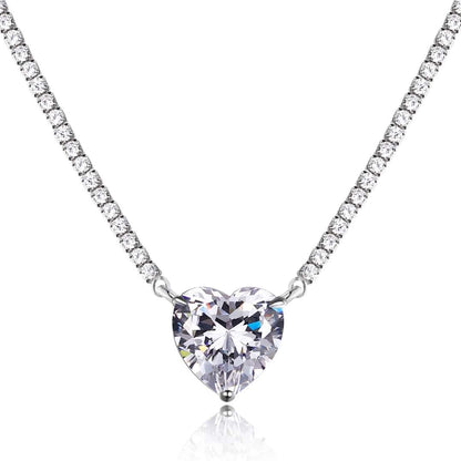 [Aurora]8.0 Carat Versatile Colorful Sweet Heart-Shaped Tennis Necklace
