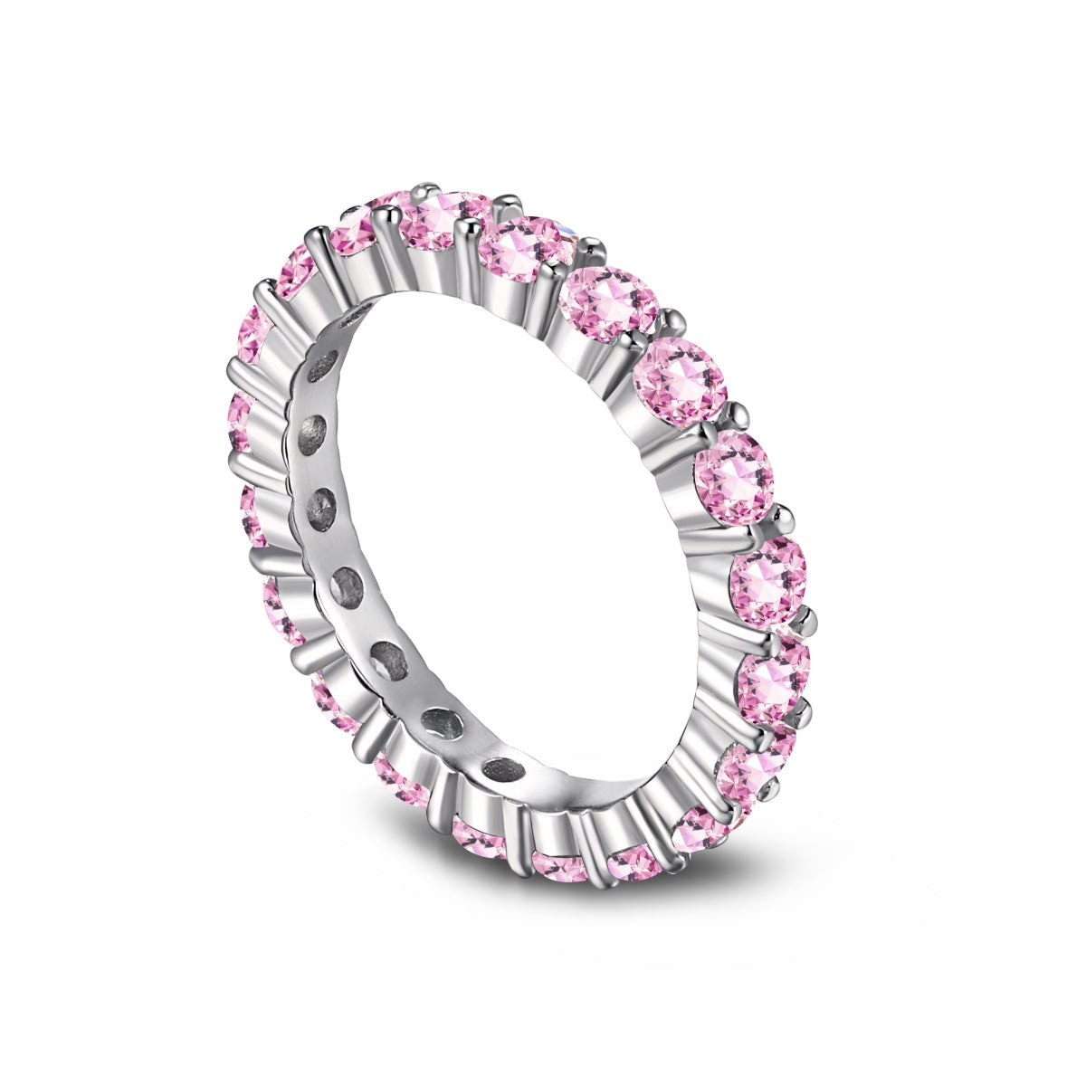 [Aurora]Sparkling Round Cut Tennis Ring