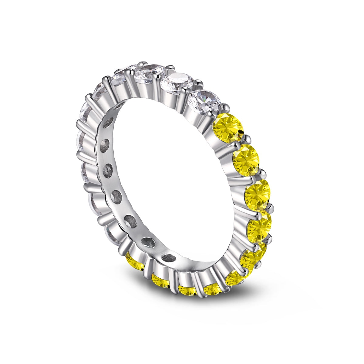 [Aurora]Sparkling Round Cut Tennis Ring