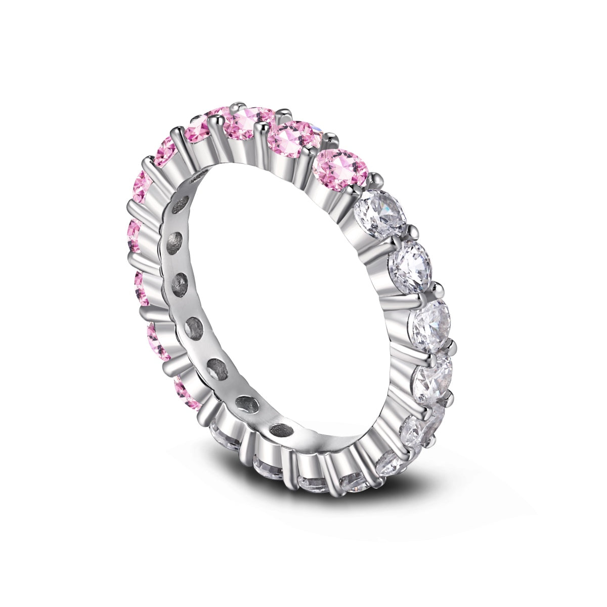 [Aurora]Sparkling Round Cut Tennis Ring