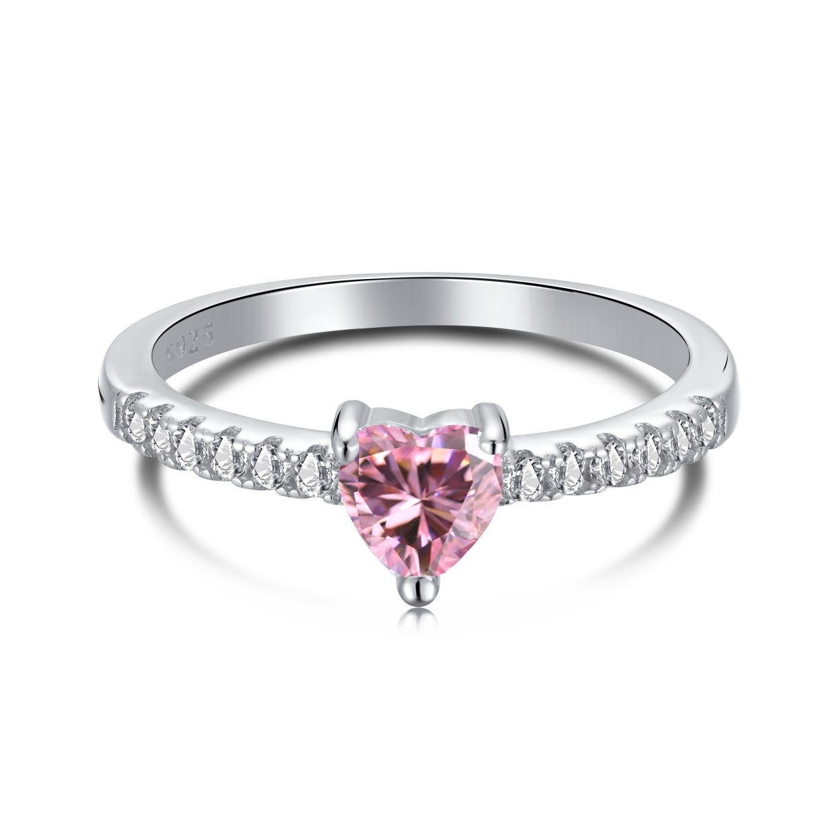 [Aurora]0.5 Carat CaratEternity Charming Heart Shape Lover Ring