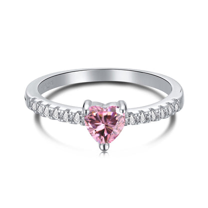 [Aurora]0.5 Carat CaratEternity Charming Heart Shape Lover Ring