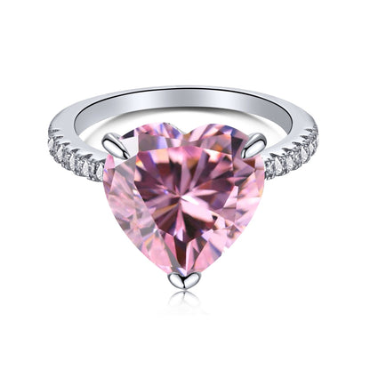 [AURORA] 6,0 Karat luxuriöser funkelnder romantischer Herzschliff-Liebhaberring