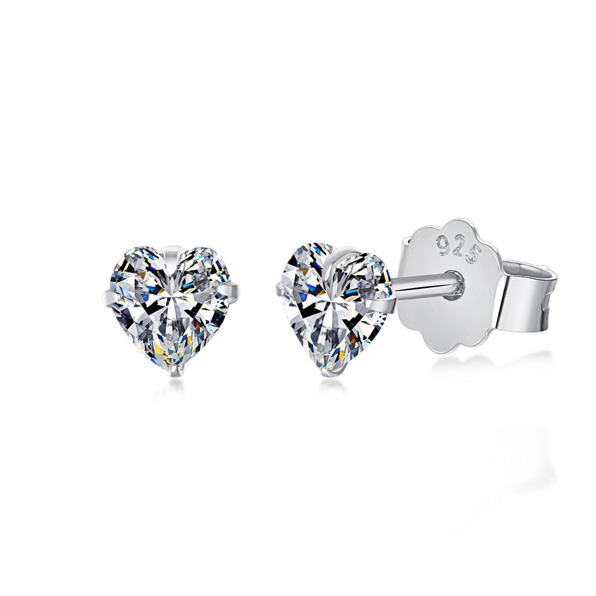 [Aurora]Sparkling Heart Shaped Simple Earrings