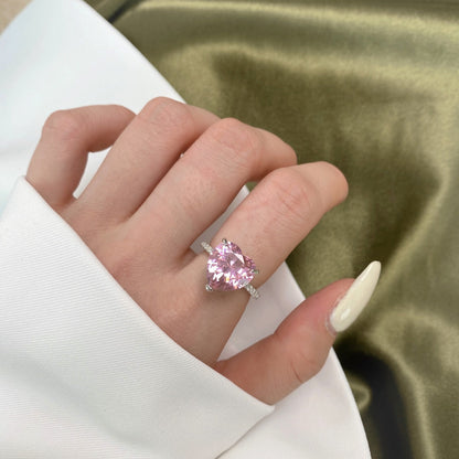 [AURORA] 6,0 Karat luxuriöser funkelnder romantischer Herzschliff-Liebhaberring