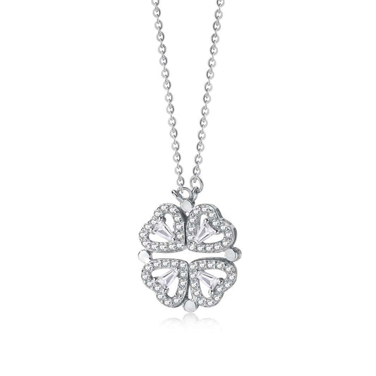 [Aurora]Ornate Heart Cut Flower Shape Necklace