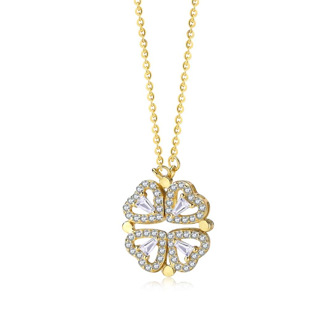 [Aurora]Ornate Heart Cut Flower Shape Necklace