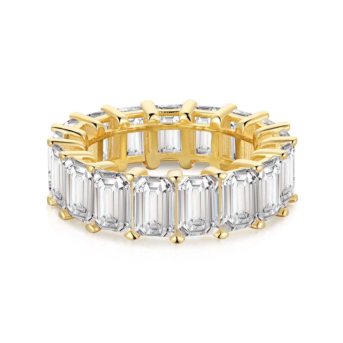 [AURORA]Eleganter Tennisring im Smaragdschliff mit 0,75 Karat