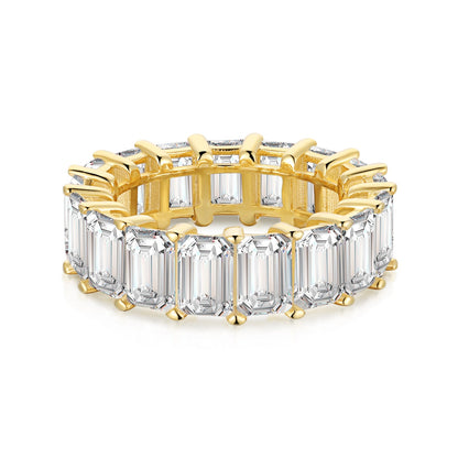 [AURORA]Eleganter Tennisring im Smaragdschliff mit 0,75 Karat