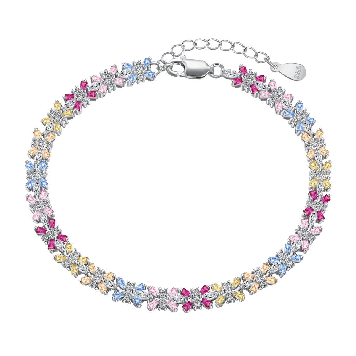 [Aurora]Radiant Colorful Emerald Cut Party Bracelet