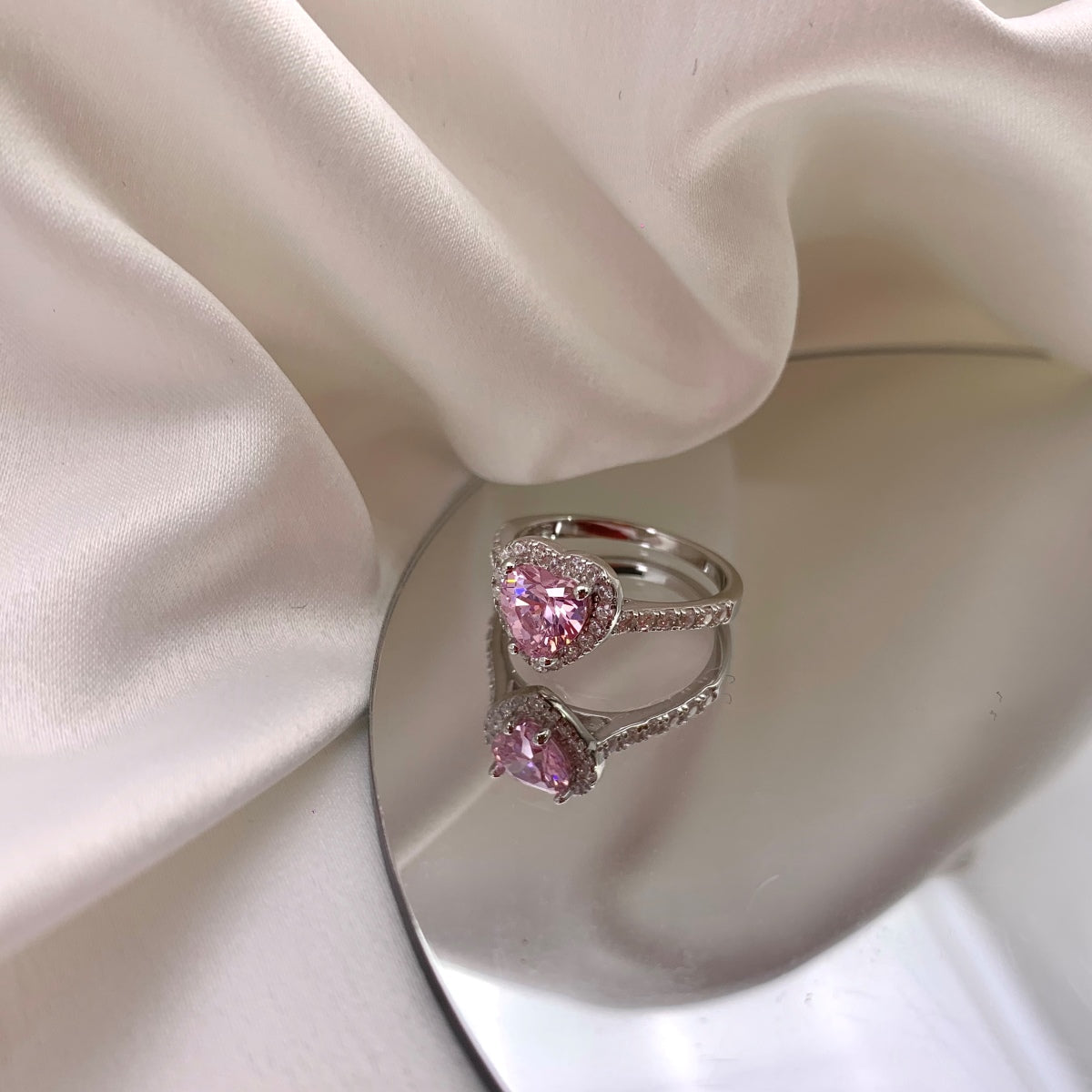 [AURORA]Eternity Splashy Romantischer Herzform-Liebhaberring