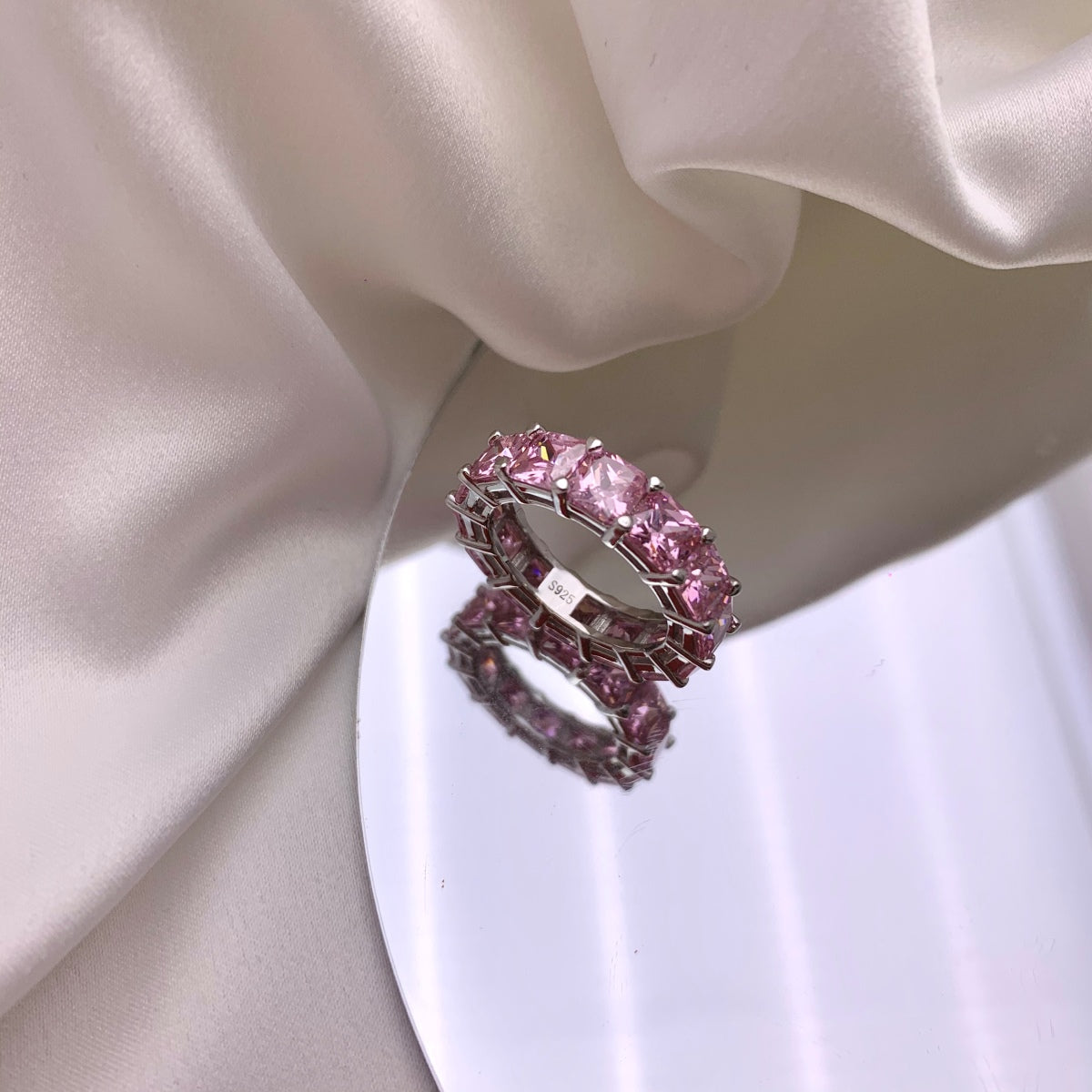 [Aurora]Elegant Princess Cut Tennis Ring