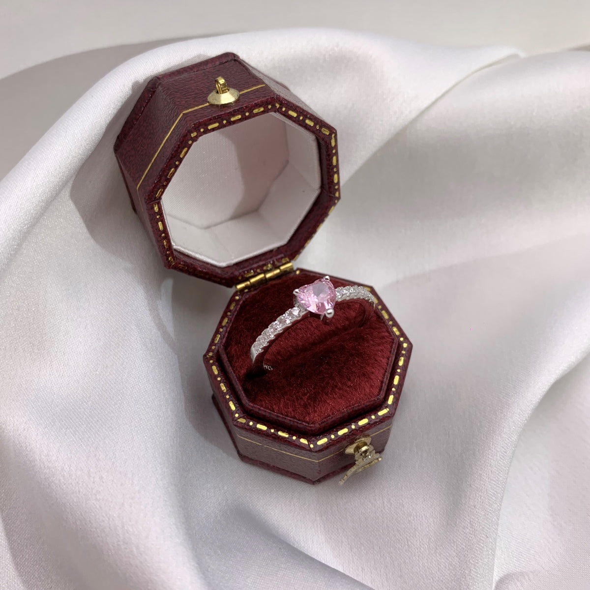 [AURORA]0.5 Carat CaratEternity Charming Heart Shape Lover Ring