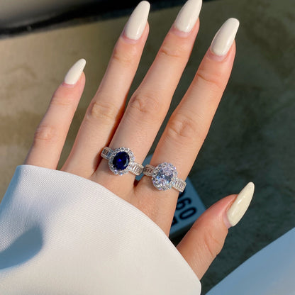 [Aurora]1.5 Carat Dazzling Charming Oval Cut Banquet Ring