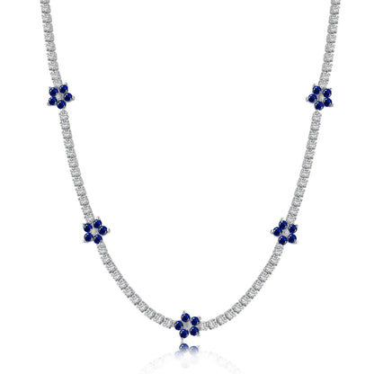 [Aurora]Luxurious Colorful Flower Tennis Necklace
