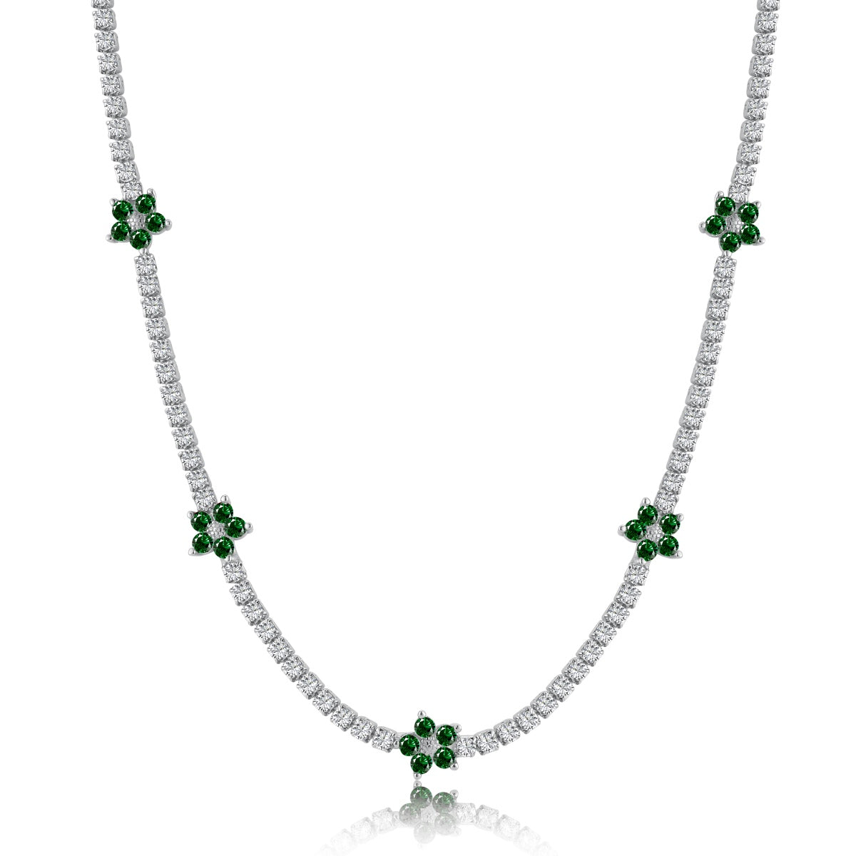 [Aurora]Luxurious Colorful Flower Tennis Necklace