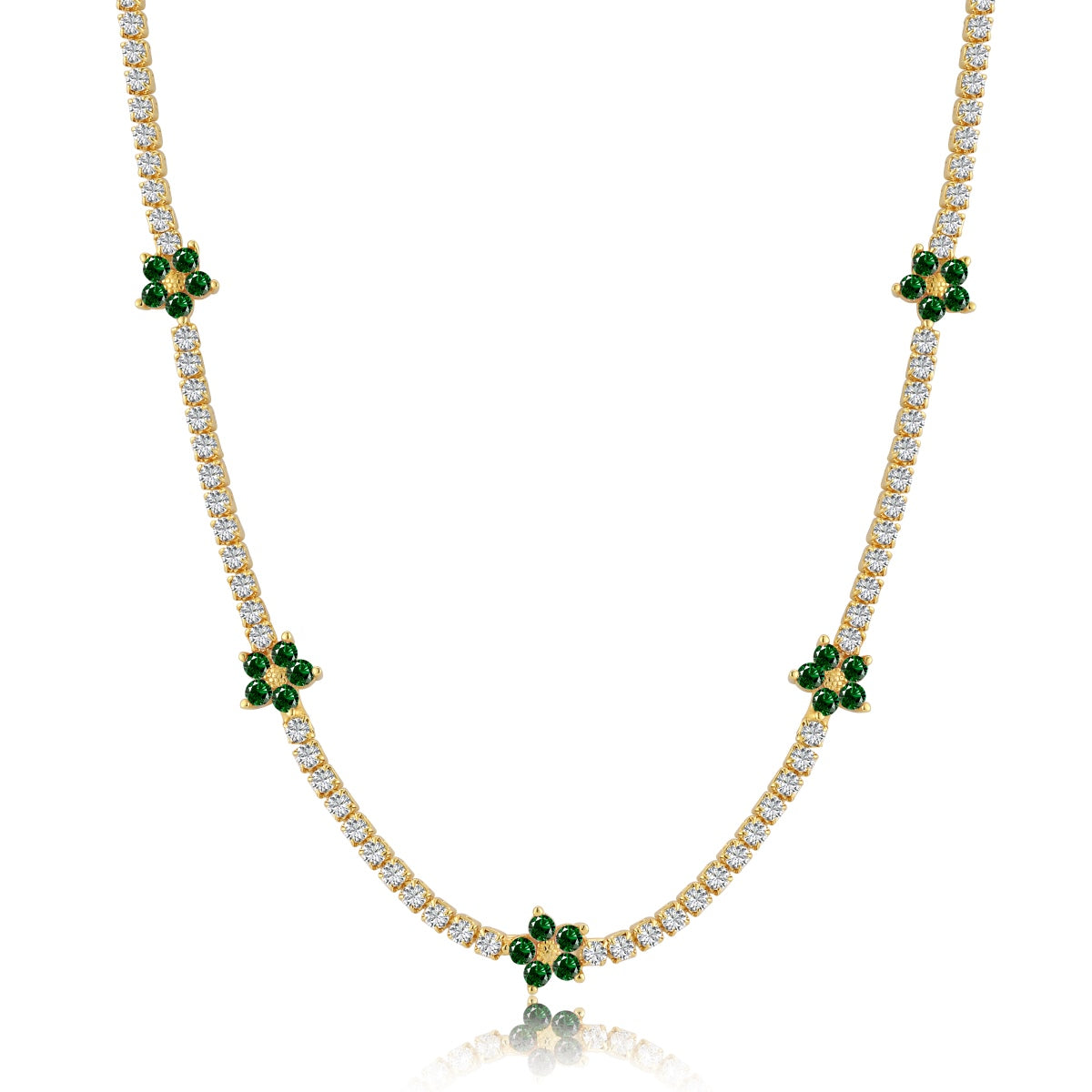 [Aurora]Luxurious Colorful Flower Tennis Necklace