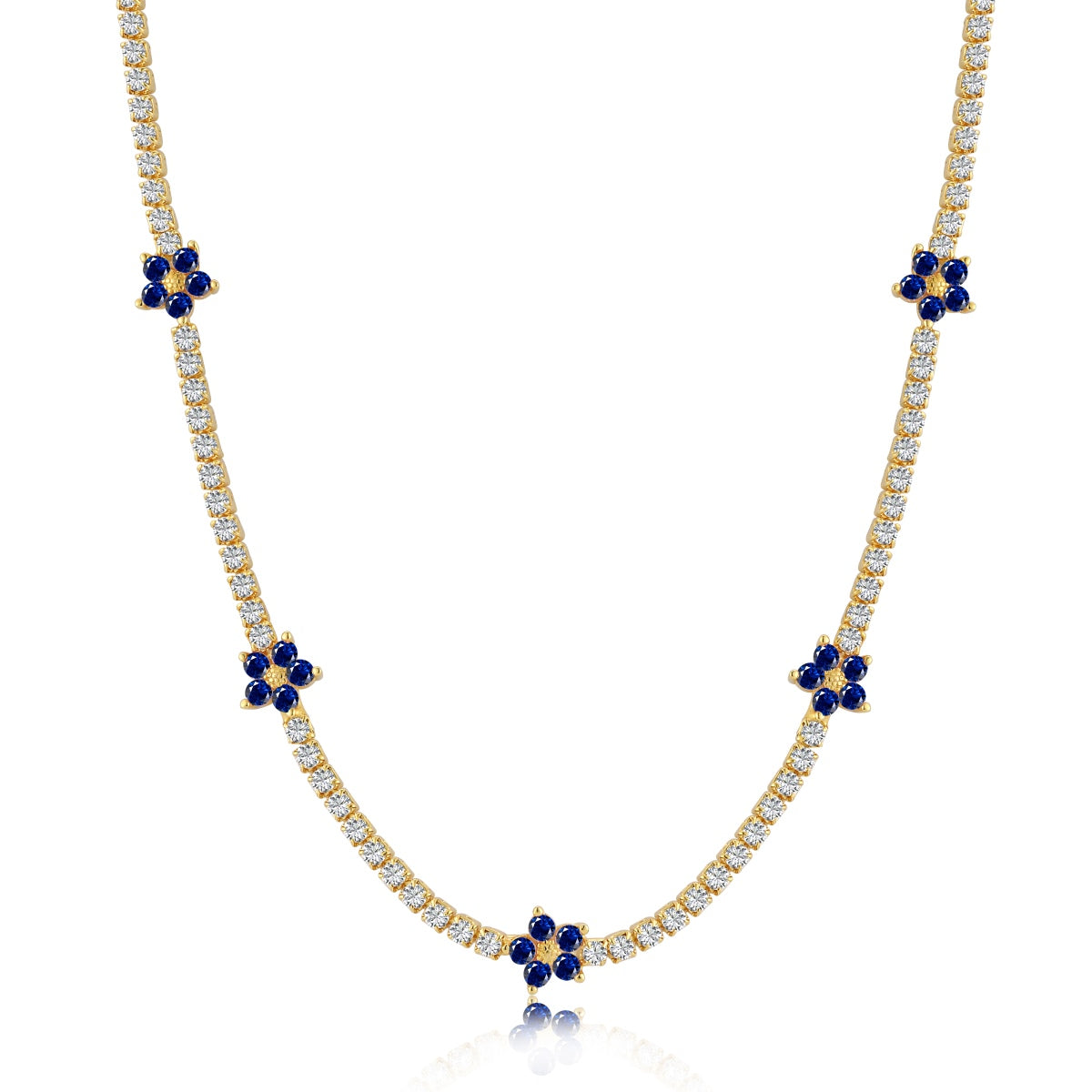 [Aurora]Luxurious Colorful Flower Tennis Necklace
