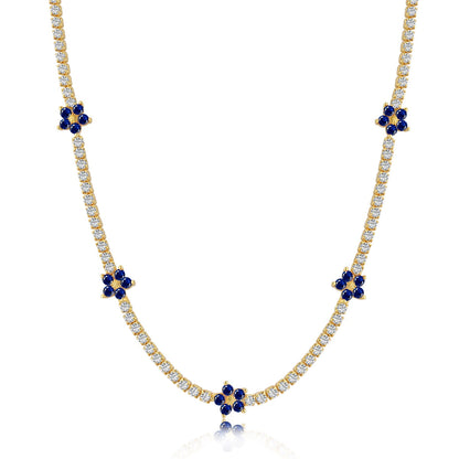 [Aurora]Luxurious Colorful Flower Tennis Necklace