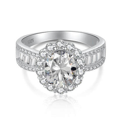 [Aurora]1.5 Carat Dazzling Charming Oval Cut Banquet Ring
