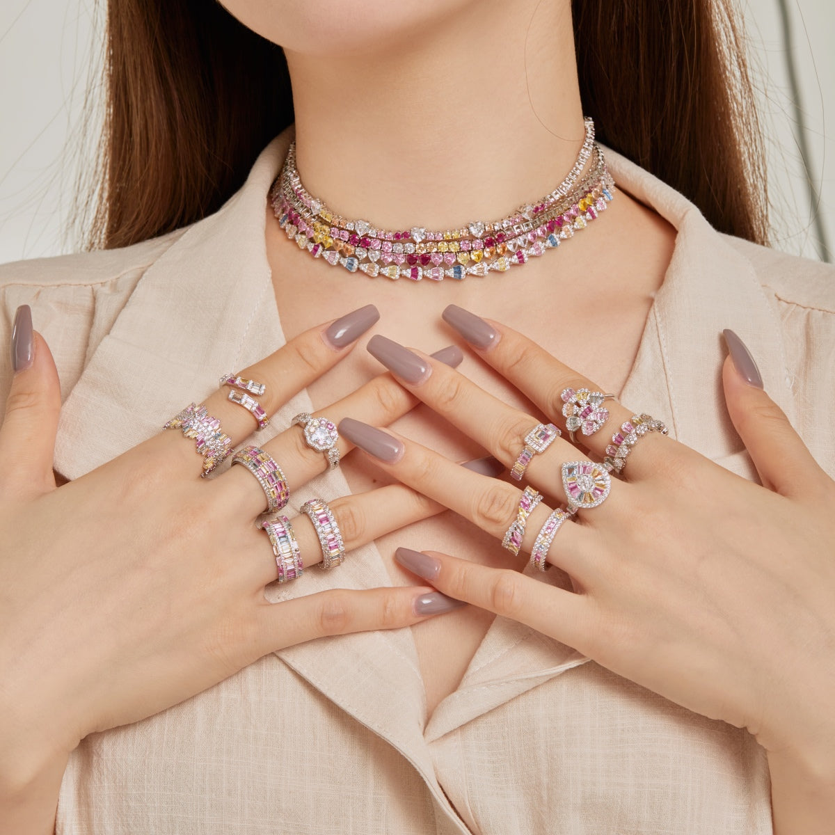 [Aurora]Radiant Colorful Radiant Cut Daily Ring