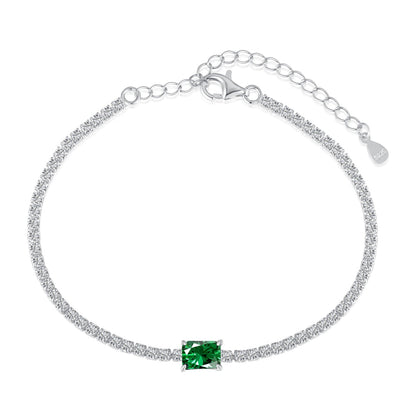 [AURORA]1,0 Karat Einzigartiges Bankettarmband im Smaragdschliff