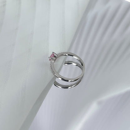 [Aurora]0.5 Carat CaratEternity Charming Heart Shape Lover Ring