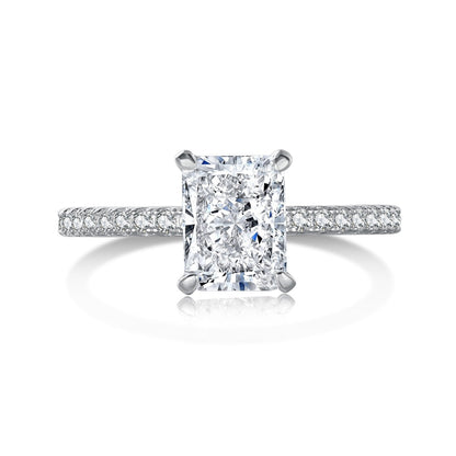 [Aurora]2.0 Carat Dazzling Sparkling Radiant Cut Party Ring
