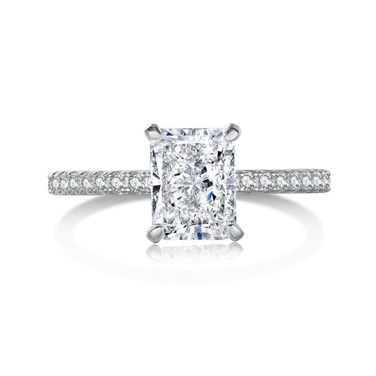 [Aurora]2.0 Carat Dazzling Sparkling Radiant Cut Party Ring