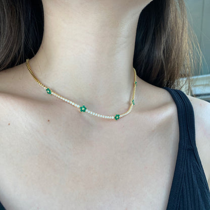 [AURORA]Luxuriöse bunte Blumen-Tenniskette