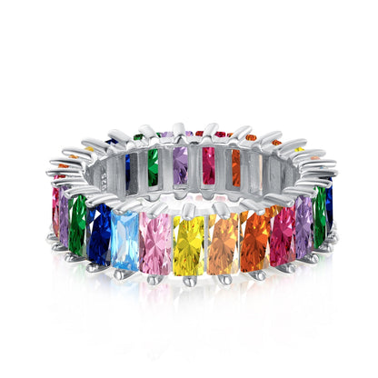[Aurora]Unique Colorful Radiant Cut RIng