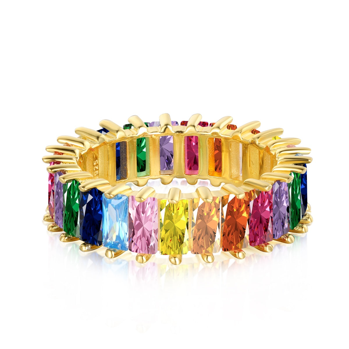 [Aurora]Unique Colorful Radiant Cut RIng